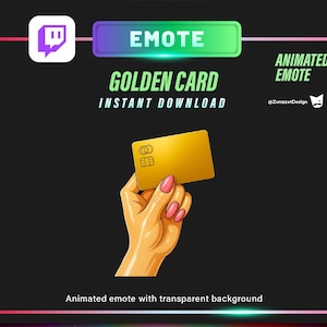 ANIMATED Take my Money Golden Card  Emote for Twitch, Streamer, Gaming, Streaming, Stream Emotes, Funny Emote, Donation Emote