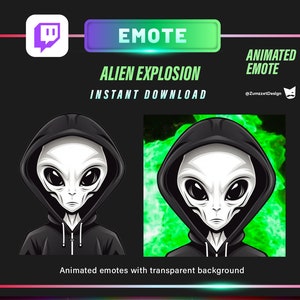 ANIMATED Alien Emote for Twitch, Streamer, Gaming, Streaming,  Stream Emotes, Gamer Emote