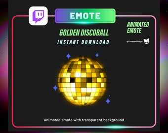Emote de Twitch animado de bola de discoteca dorada (descarga digital)