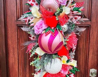 The Beaut (Valentine’s Day) Door Swag/ Valentine’s Wreath/ Front Door Wreath/