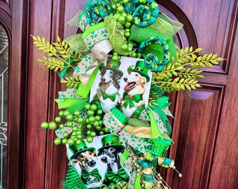 St. Patty’s Sighthound Door Swag/ Dog Wreath/ Dog Decor/ Sighthounds/ Greyhounds/ Front Door