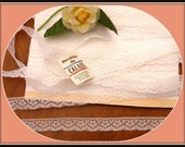 Small lace of vintage white Calais quot from the 1950s nylon coupon of 3mts