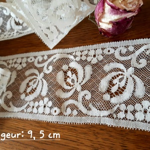 Dentelle ancienne de Calais entre-deux de coloris écru coupon de 4m20 insertion couture créations