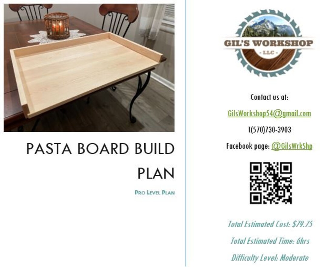 Pasta Board DIY Build Pro Plan Etsy