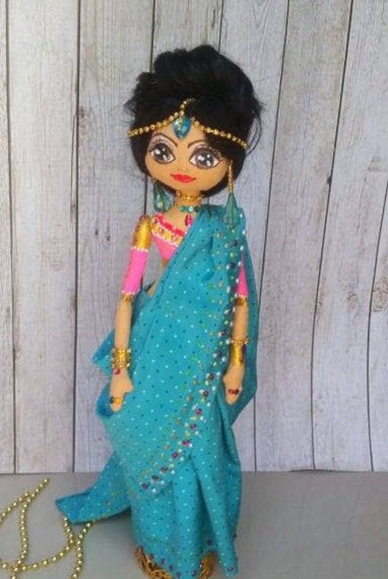 Indian Doll Rag doll long hair doll big eyes doll Etsy