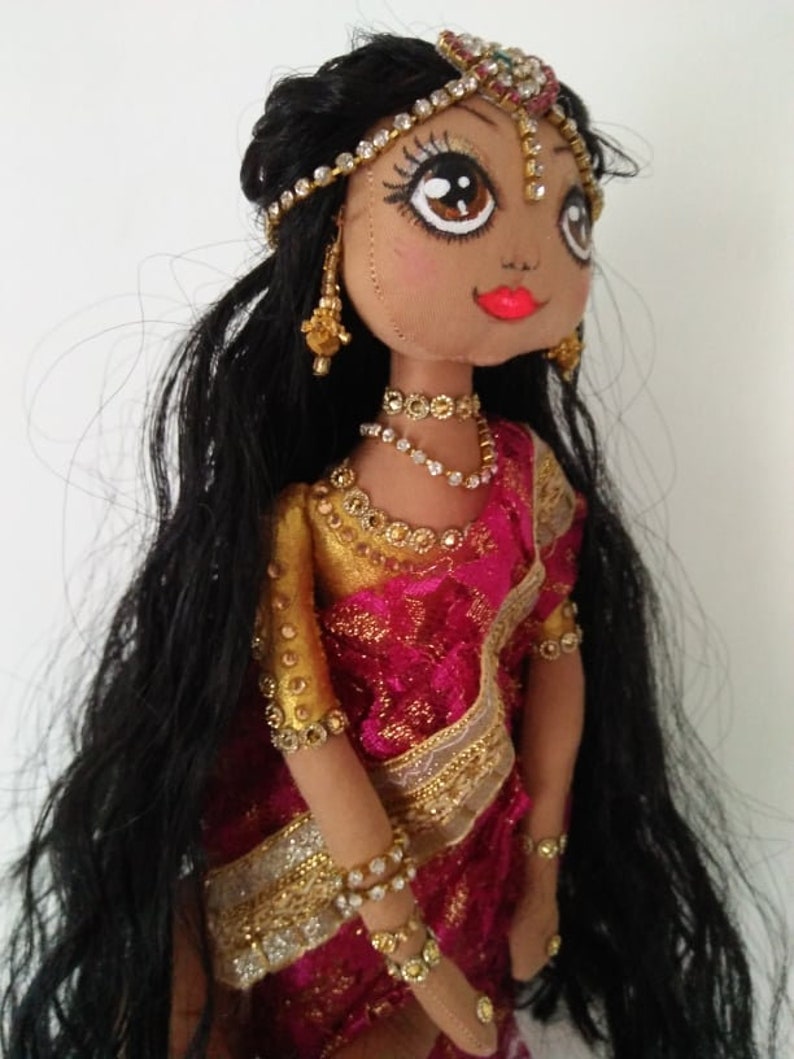 Indian Doll Indian Barbie Rag Doll Long Hair Doll Big - Etsy