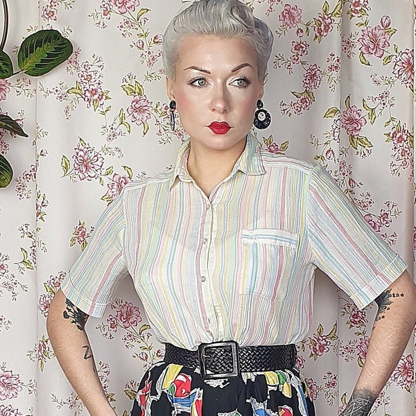 Pastel Stripe Shirt Etsy