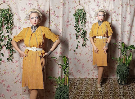 50s hot sale mustard skirt