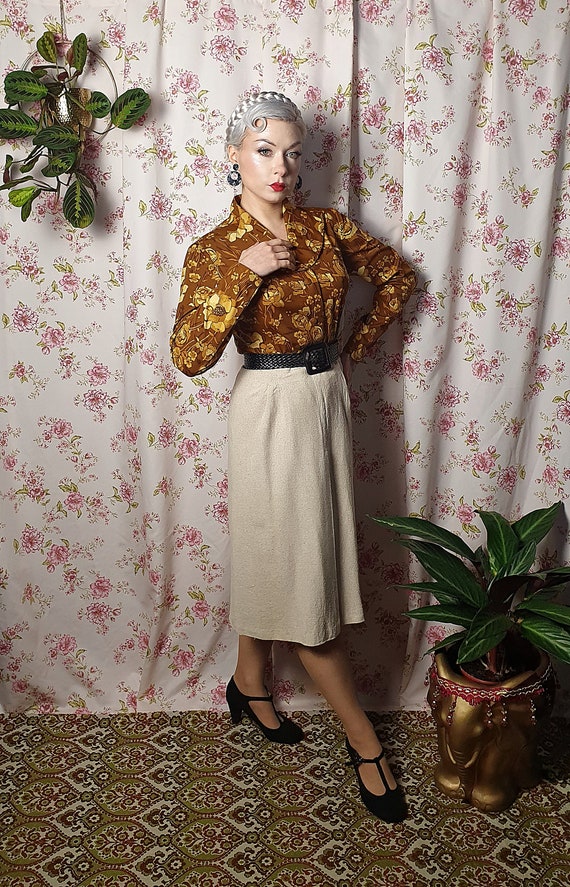 50s beige skirt top