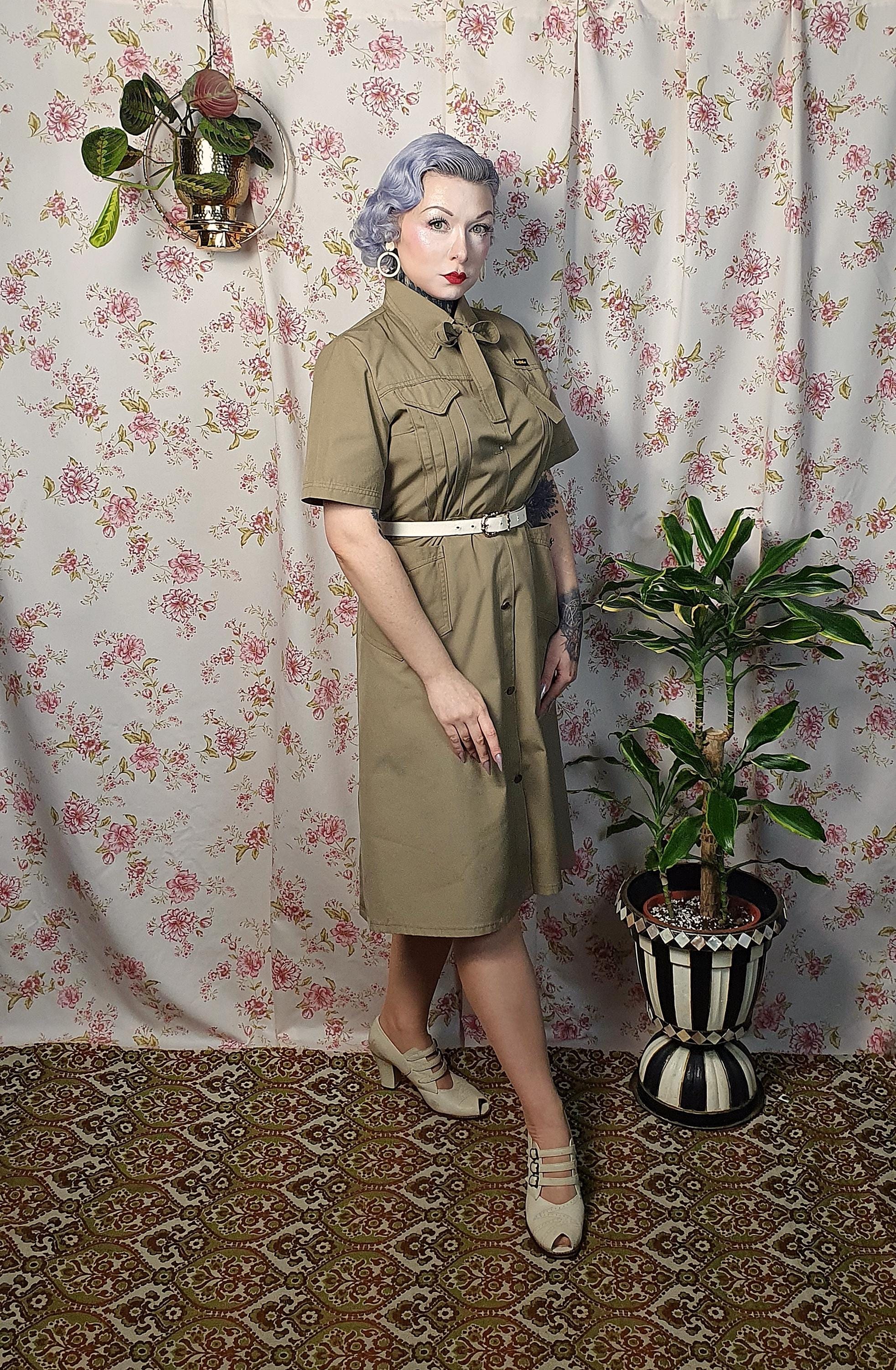 Cotton Canvas Olive Green Military/boiler Suit/adventure Style 