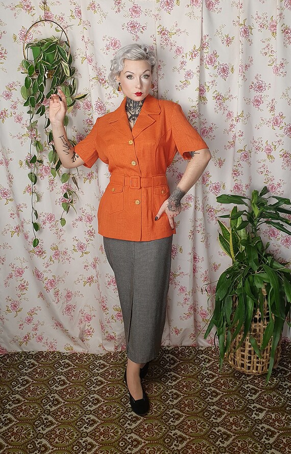 Vintage 1940s style shortsleeve tailored summer a… - image 4