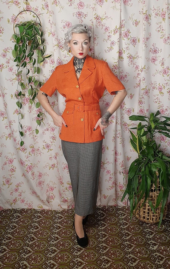 Vintage 1940s style shortsleeve tailored summer a… - image 1