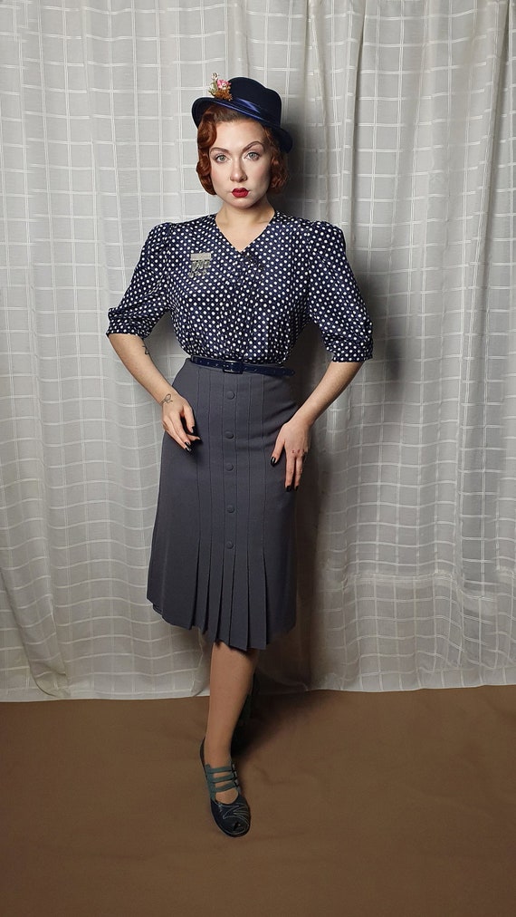 Vintage 1930s 1940s puffy shoulders Betty Barclay