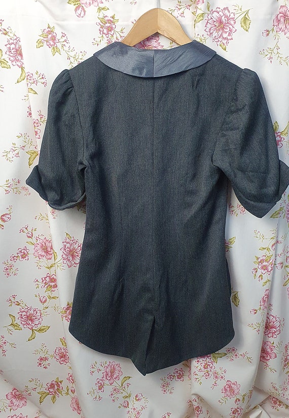 Vintage gray tailcoat short sleeve puffy shoulder… - image 10
