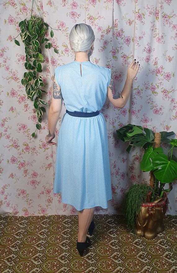 Vintage romantic pastel blue sleeveless swing pol… - image 7