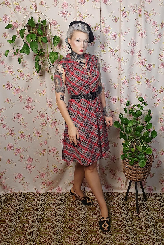 red and green checkered dress Holly Jolly Hi-Lo Plaid Holiday Dress Green / 7Y/8Y main image 0