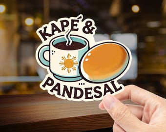 Kapé and Pandesal Sticker – Celebrate Filipino Comfort! Funny Filipino sticker,tagalog sticker,Filipino gift, Philippines sticker,pinoy gift
