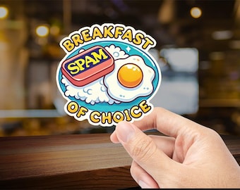 Spam Eggs Rice Sticker – Celebrate Filipino Cuisine! Funny Filipino sticker, tagalog sticker, Hawaiian Breakfast, Philippines sticker, pinoy