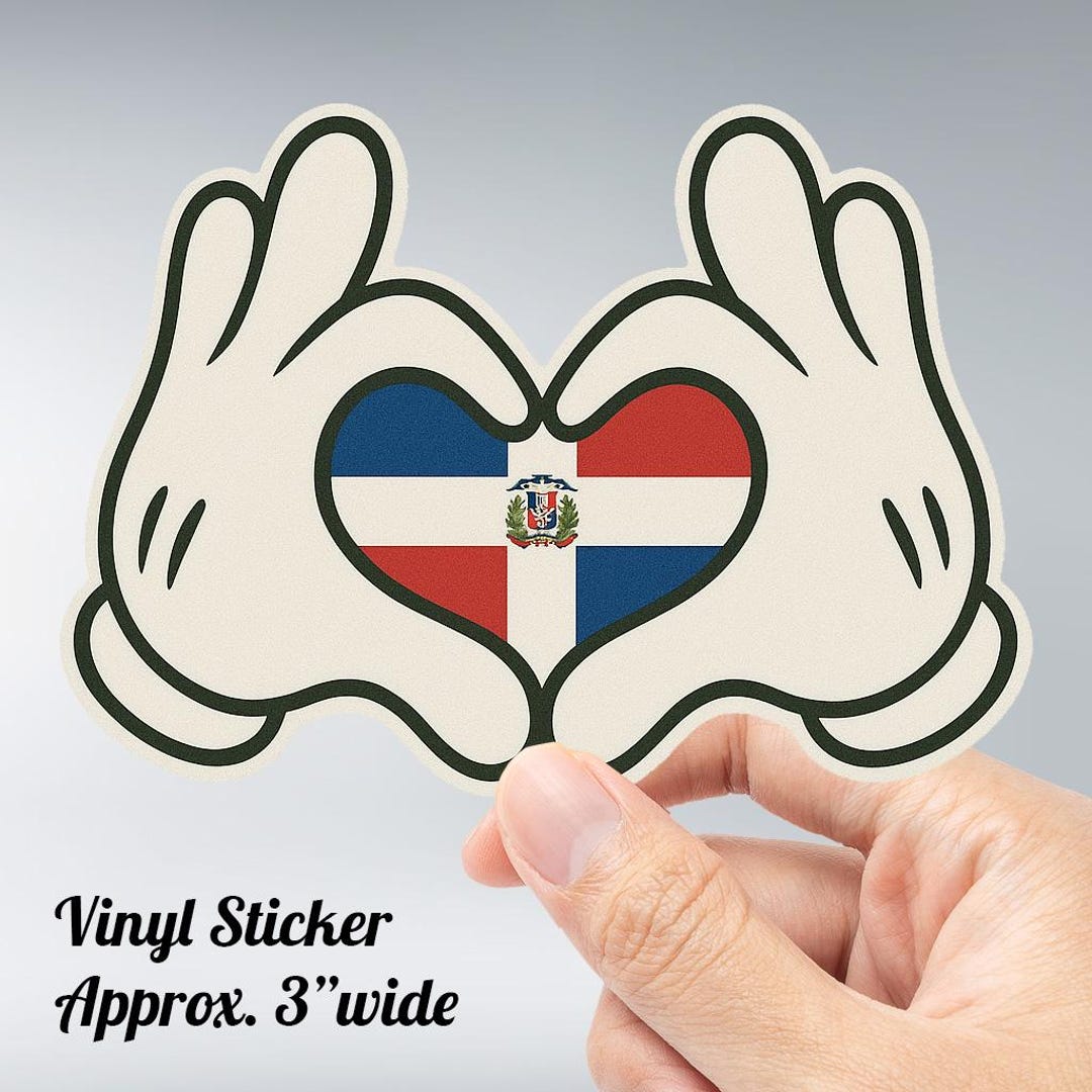 Dominican Instrument Sticker Heart Hands Dominican Republic Sticker – Show Dominican Pride – Vinyl ...