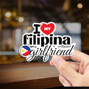 Sticker I Love my Filipino Girlfriend – Love your pinay girl? Grappig Filipijns, tagalog-sticker, Filipijns, Filipijns-sticker, pinoy-cadeau