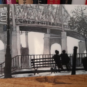A6 Greetings card with artwork depicting a scene from the film Manhattan