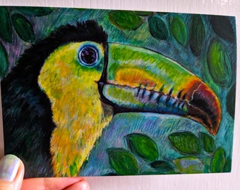 A6 Greeting card with toucan artwork