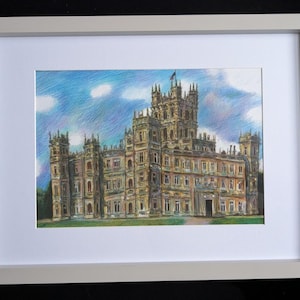 Ungerahmter A4 Kunstdruck mit Downton Abtei Motiv