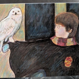 Carte de voeux A6 avec scène du film Harry Potter.