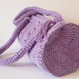 Tunisian Cable Barrel Bag Crochet Pattern 画像 6