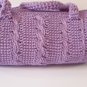 Tunisian Cable Barrel Bag Crochet Pattern 画像 2