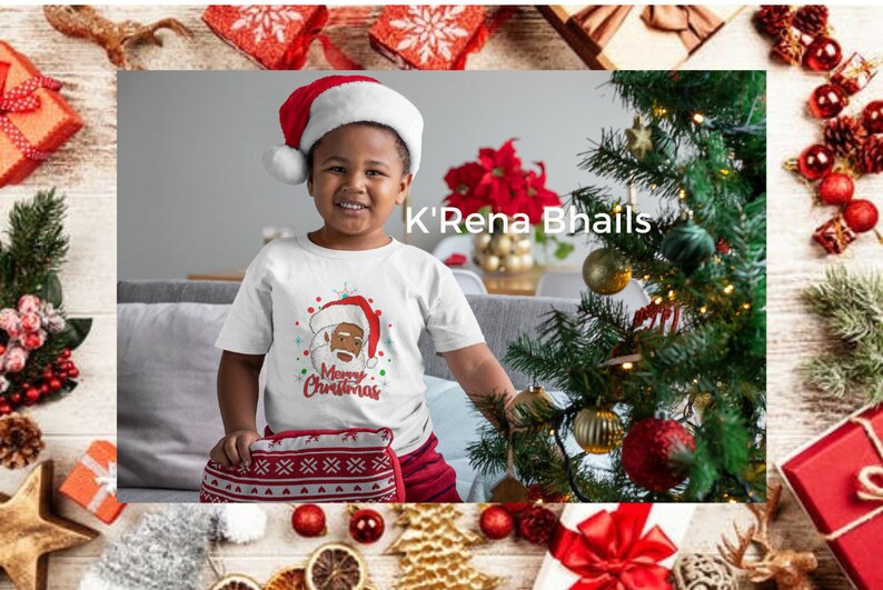 African American Santa Claus PNG JPG SVG Merry Christmas | Etsy