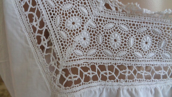 Antique French nightdress with beautiful lace top… - image 9