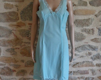 Womens dress slip, vintage French lingerie, size FR42 38 inch bust