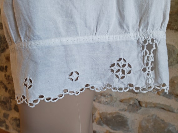 Short hand made bloomers with cutwork lace trim, … - image 5