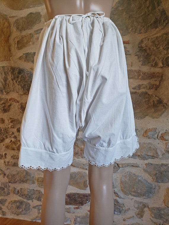 Short hand made bloomers with cutwork lace trim, … - image 8