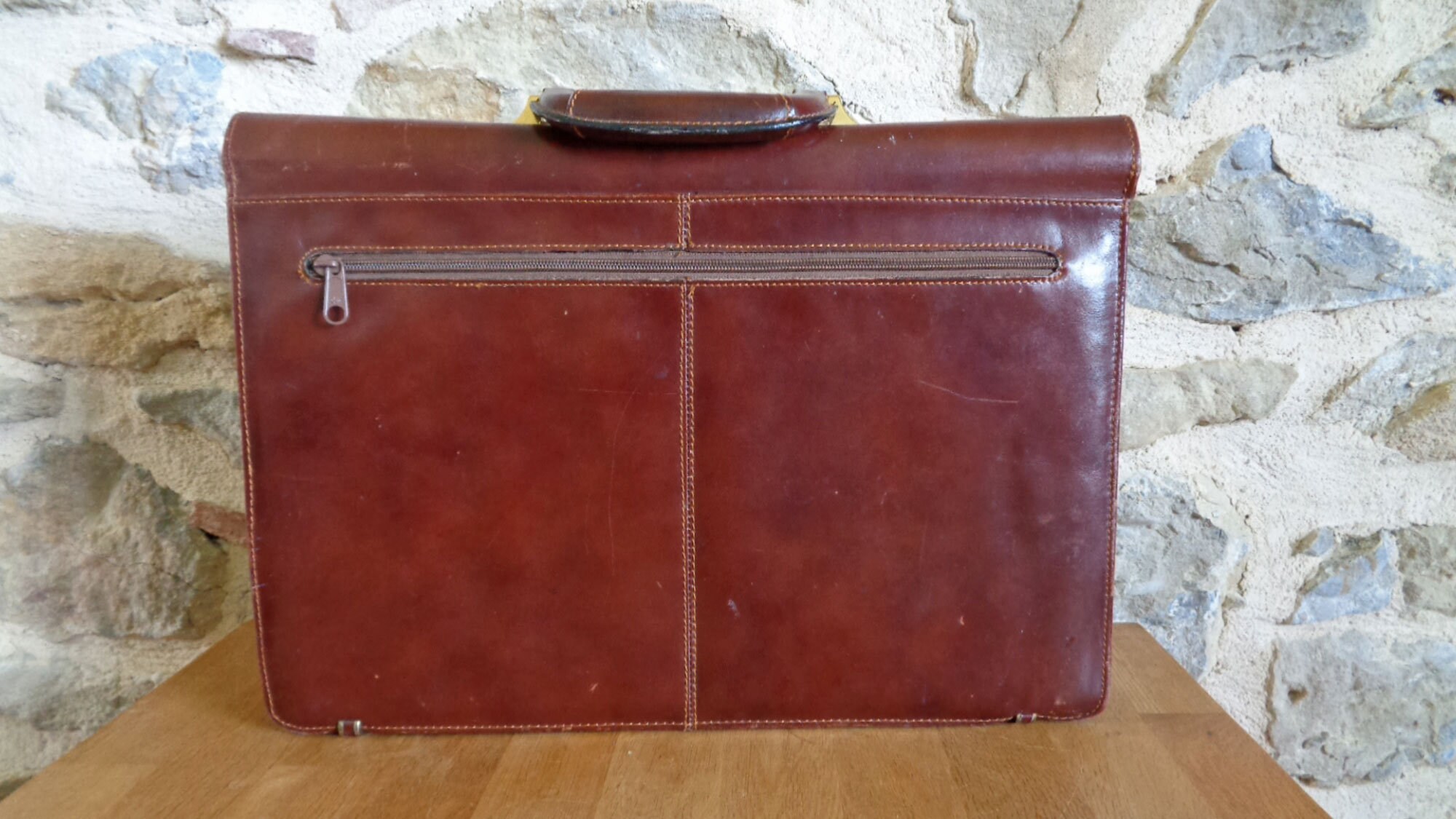 Brown leather briefcase by Antler 70s briefcase with key Etsy