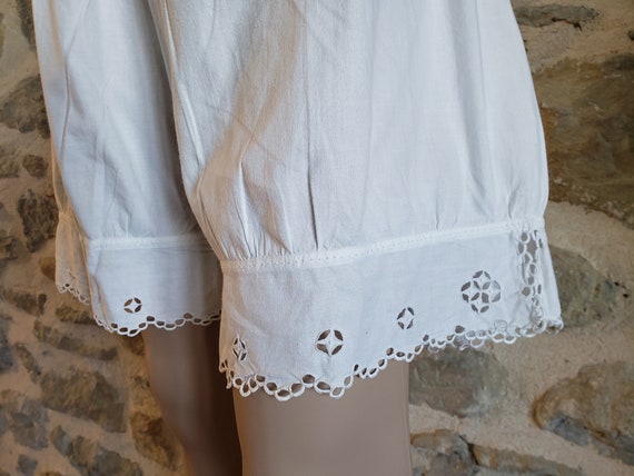 Short hand made bloomers with cutwork lace trim, … - image 3