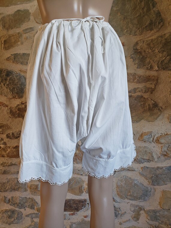 Short hand made bloomers with cutwork lace trim, … - image 7