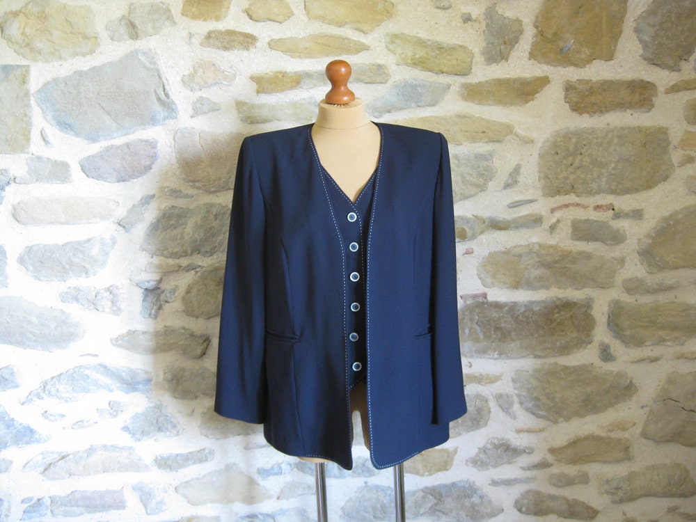 navy edge to edge jacket