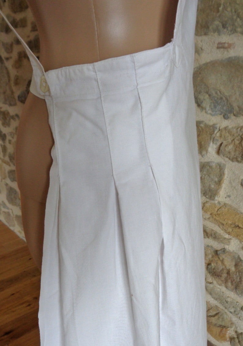 French maid apron vintage white cotton bib pinny Etsy