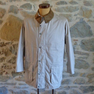 BARBOUR mans rain jacket, classic cotton Peel coat, size XL