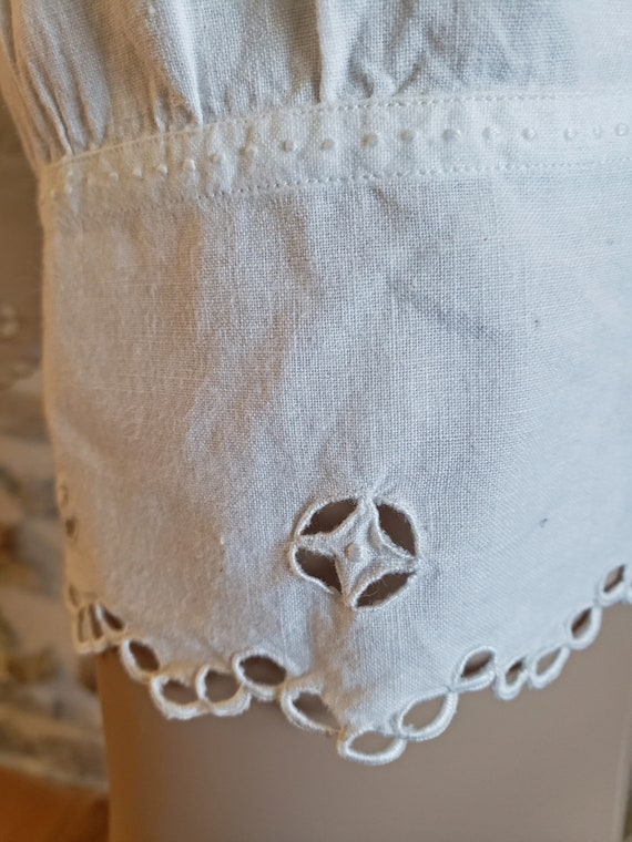 Short hand made bloomers with cutwork lace trim, … - image 6
