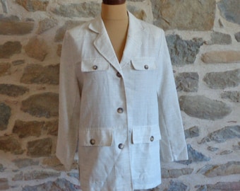 80s safari jacket by Damart, NOS unworn vintage French jacket with tags, size FR42