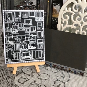 Noir et blanc Grazie/carte de remerciement