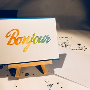 Bonjour Blank Note Card, Hello, blank card, not card