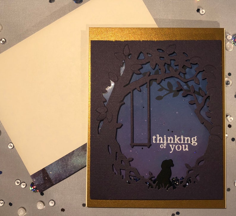 Thinking of you blank note shaker card
