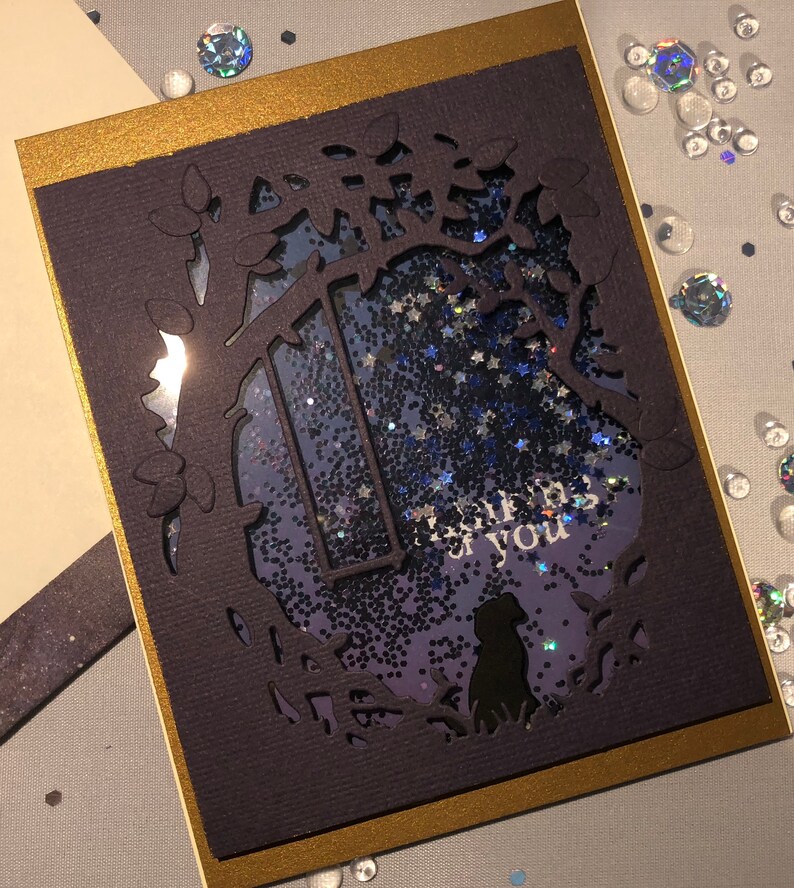 Thinking of you blank note shaker card