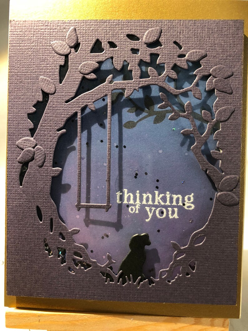 Thinking of you blank note shaker card