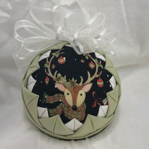 Reindeer Quilted Christmas Ornament