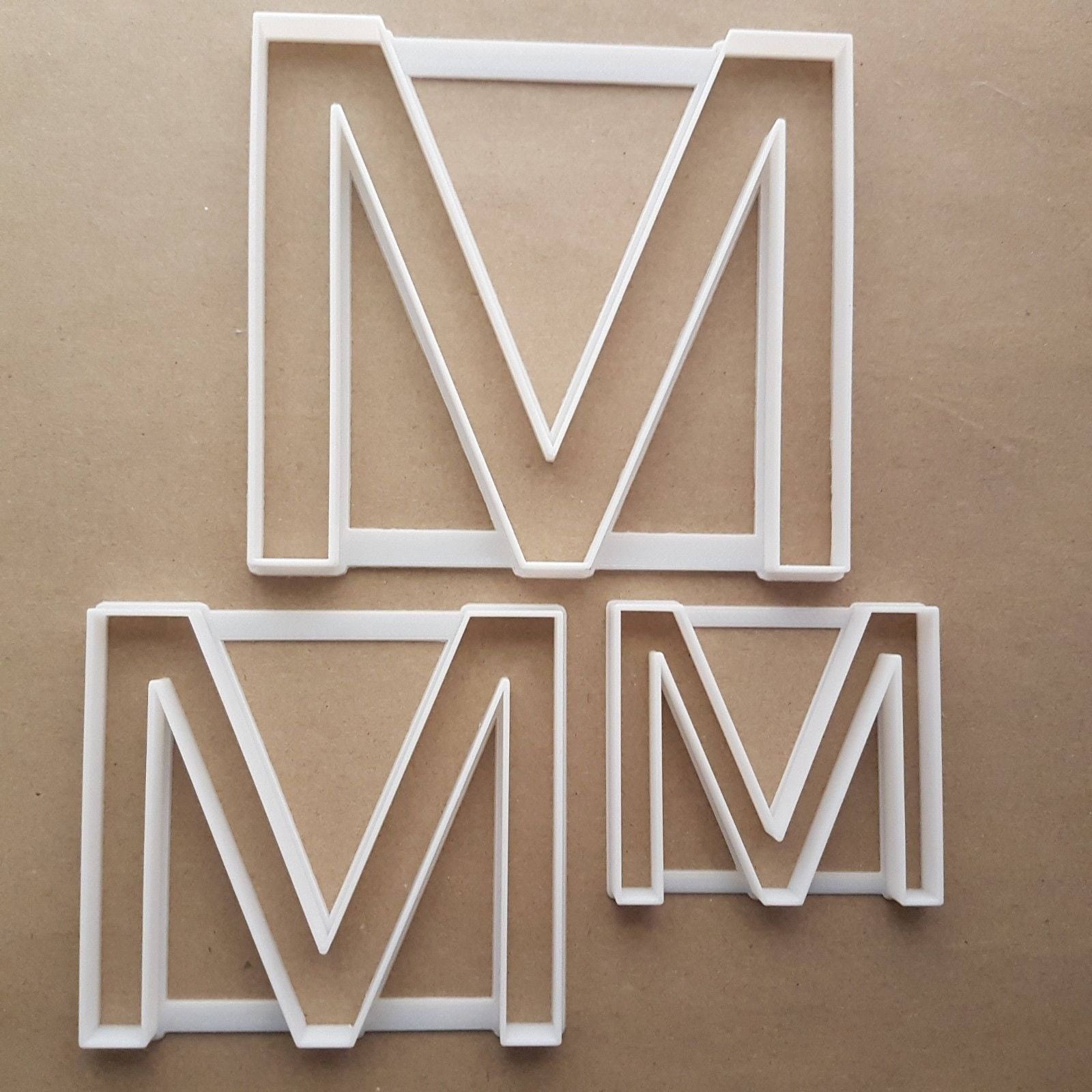 Alphabet Letter M Upper Shape Cookie Cutter Dough Biscuit Pastry Fondant Sharp